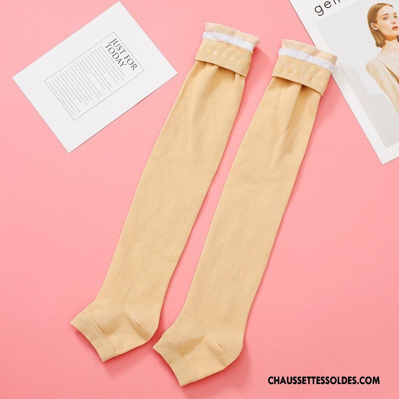 Chaussettes Longues Femme Été Silicone Thermiques Yoga Genouillère Équitation Gris