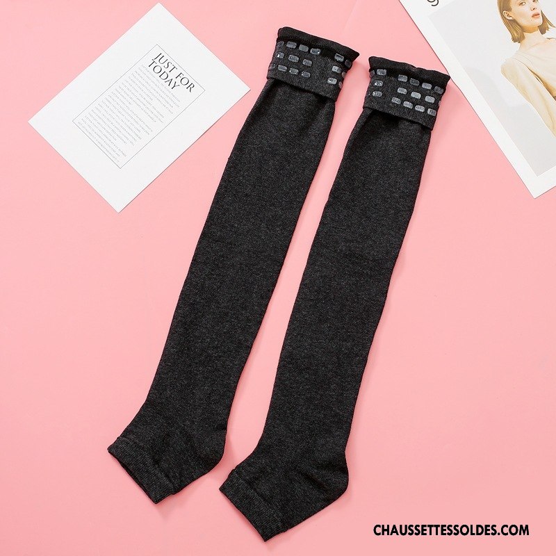 Chaussettes Longues Femme Été Silicone Thermiques Yoga Genouillère Équitation Gris