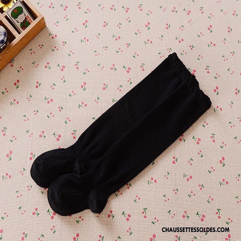 Chaussettes Longues Fille 100% Coton Bébé Enfant Bouche Libre Printemps Femme Pure Rose
