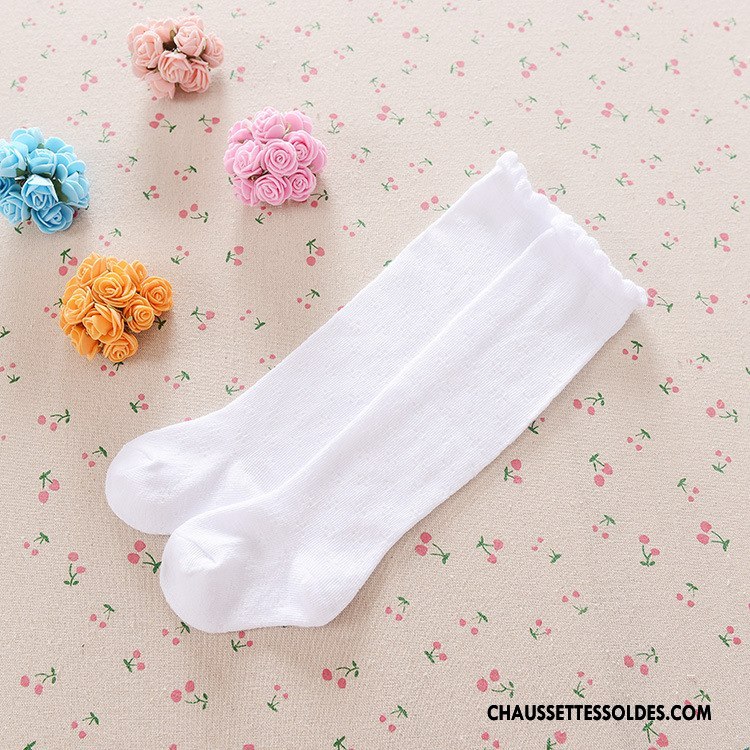 Chaussettes Longues Fille 100% Coton Bébé Enfant Bouche Libre Printemps Femme Pure Rose