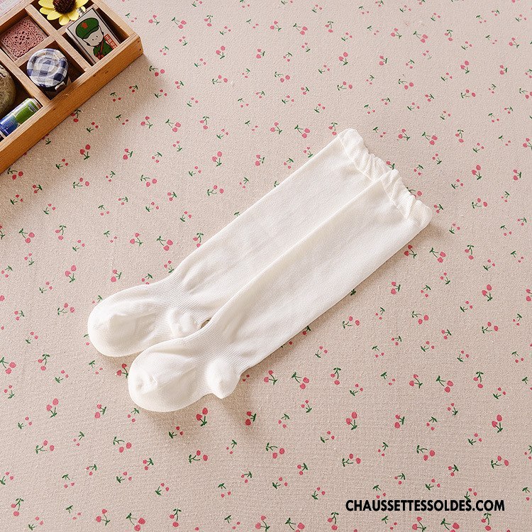 Chaussettes Longues Fille 100% Coton Bébé Enfant Bouche Libre Printemps Femme Pure Rose