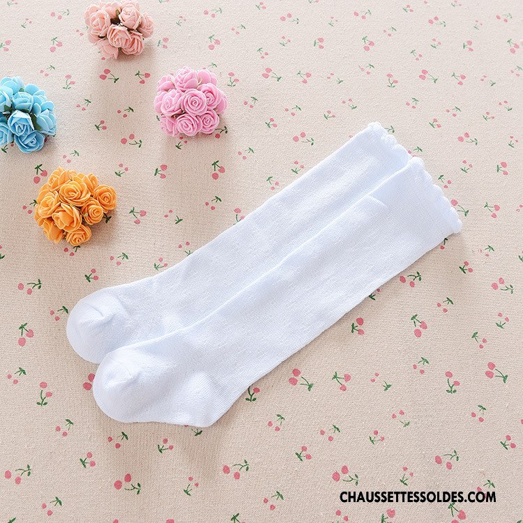 Chaussettes Longues Fille 100% Coton Bébé Enfant Bouche Libre Printemps Femme Pure Rose