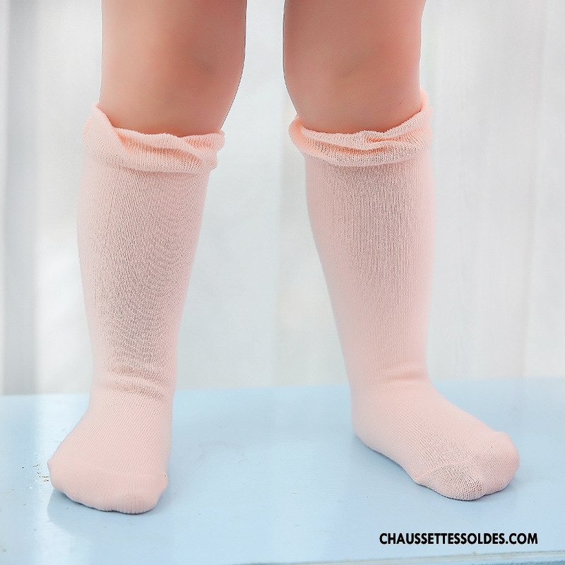 Chaussettes Longues Fille 100% Coton Enfant Été Nouveau Printemps Très Mince Bleu Clair