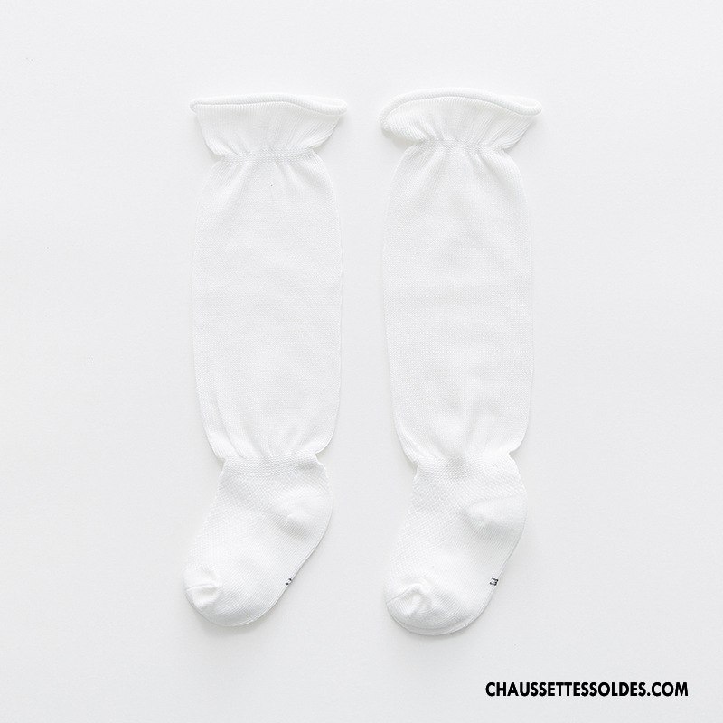 Chaussettes Longues Fille 100% Coton Enfant Été Nouveau Printemps Très Mince Bleu Clair