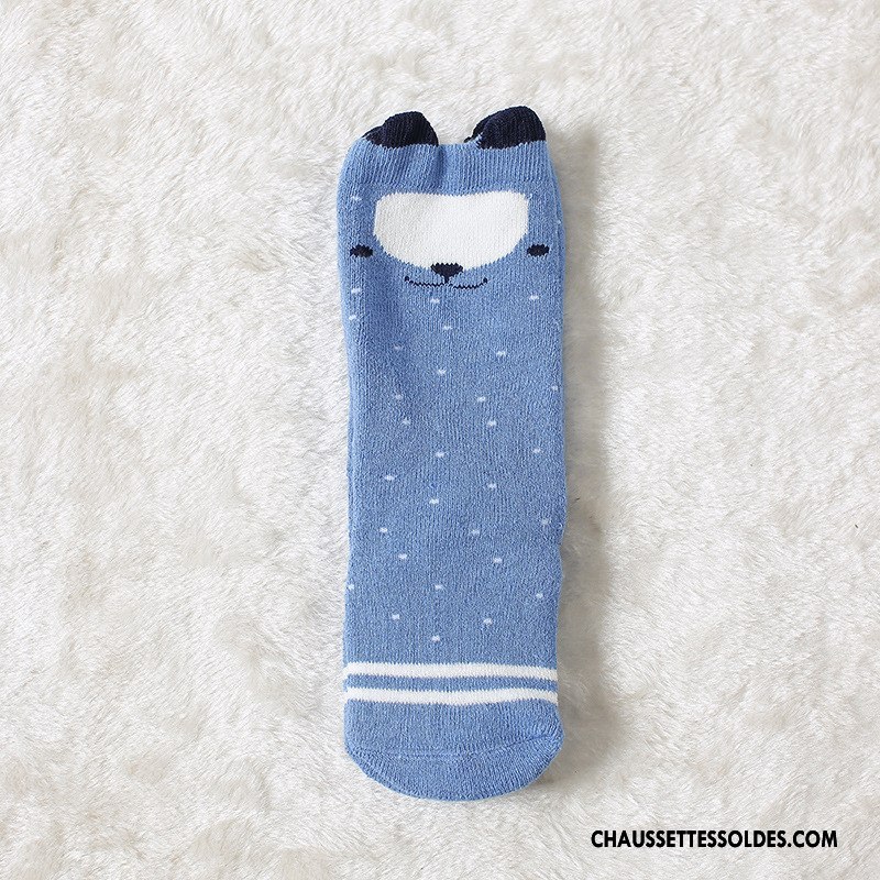 Chaussettes Longues Fille 100% Coton Milieu Bébé Renforcé Enfant Dessin Animé Rose