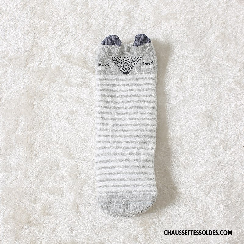 Chaussettes Longues Fille 100% Coton Milieu Bébé Renforcé Enfant Dessin Animé Rose