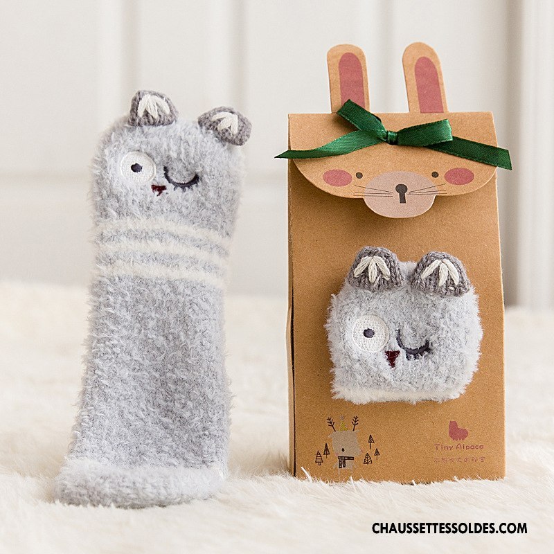 Chaussettes Longues Fille Antidérapant Long Stock Dimensionnel L'automne Cuir Suède Bébé Rose