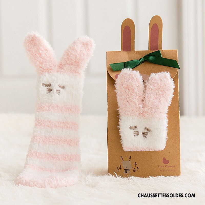 Chaussettes Longues Fille Antidérapant Long Stock Dimensionnel L'automne Cuir Suède Bébé Rose
