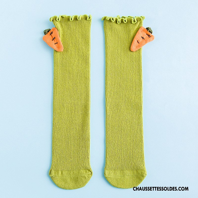 Chaussettes Longues Fille Bois 100% Coton Long Stock Enfant Bébé Le Nouveau Jaune Or