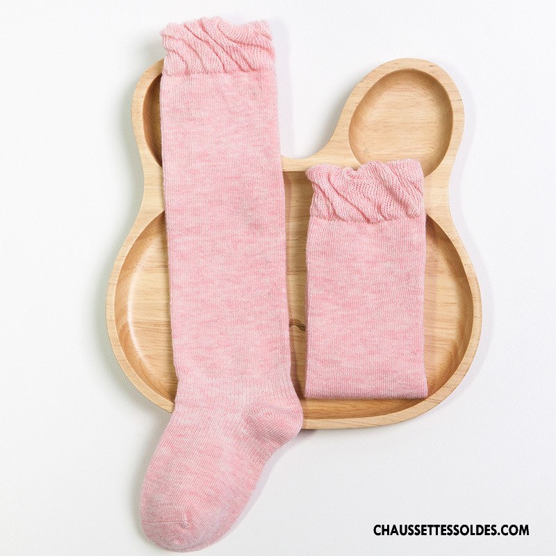 Chaussettes Longues Fille Bouche Libre Bébé Enfant Printemps Couleur Le Nouveau Violet