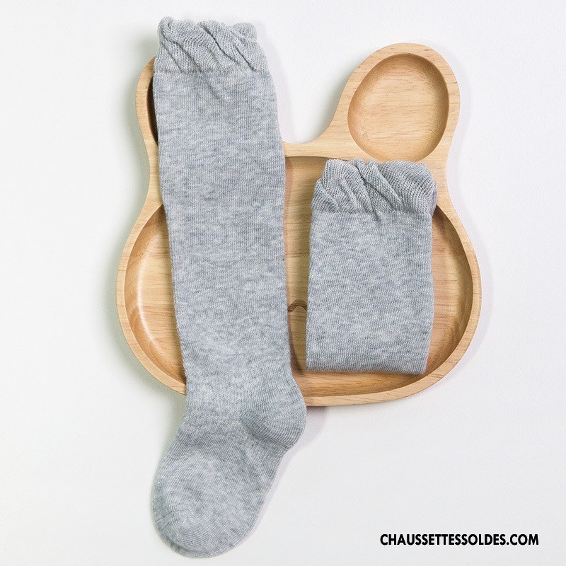 Chaussettes Longues Fille Bouche Libre Bébé Enfant Printemps Couleur Le Nouveau Violet