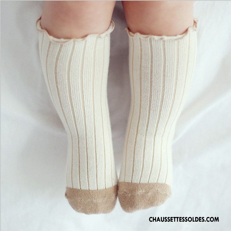 Chaussettes Longues Fille Bébé Bois Ourlet Milieu Haute Princesse Vert Foncé