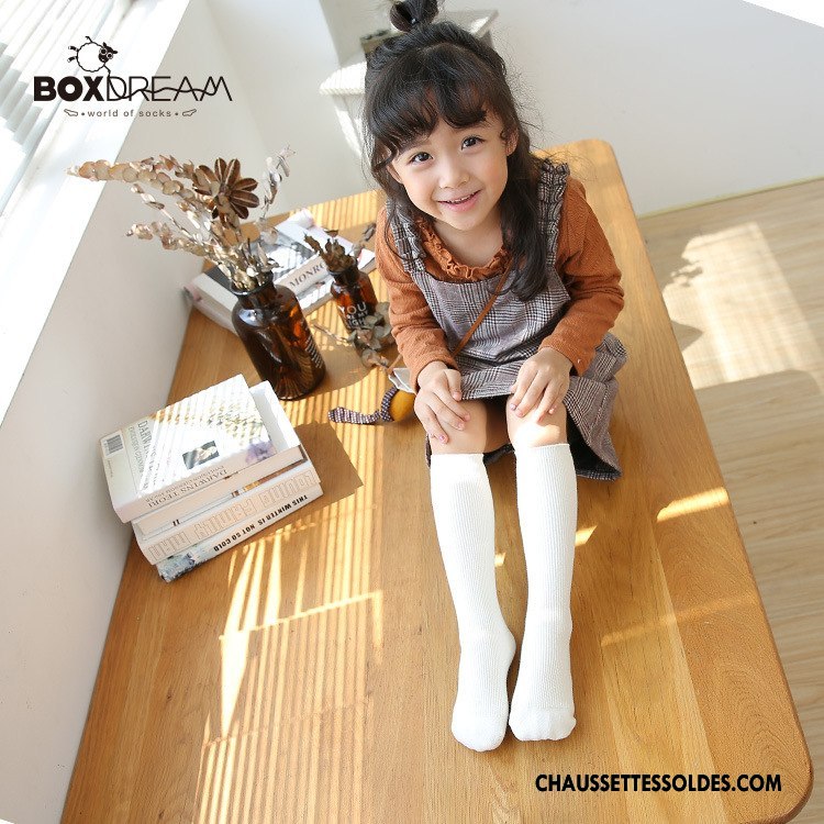 Chaussettes Longues Fille Bébé Coton Bio Le Nouveau Enfant Femme Printemps Pure Rose
