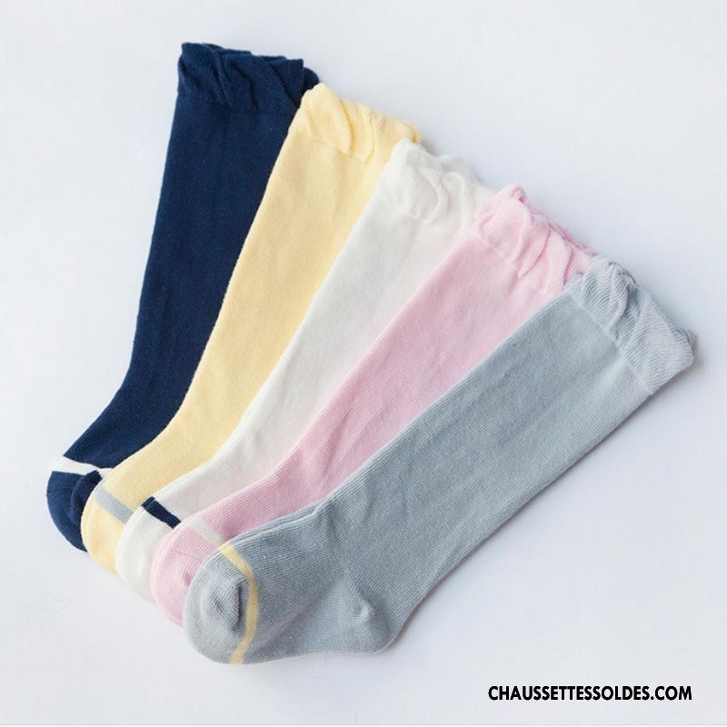 Chaussettes Longues Fille Bébé Enfant Printemps Matelassé Le Nouveau L'automne Rose