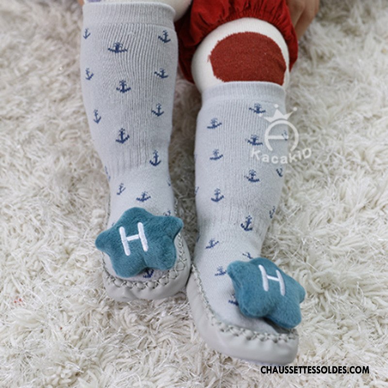 Chaussettes Longues Fille Bébé Femme Terry Enfant Antidérapant Cuir Marron