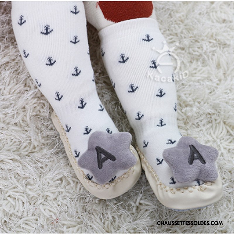 Chaussettes Longues Fille Bébé Femme Terry Enfant Antidérapant Cuir Marron