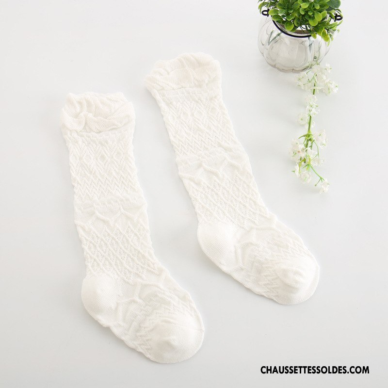 Chaussettes Longues Fille Bébé Le Nouveau 100% Coton Enfant Bouche Libre Printemps Bordeaux Pure