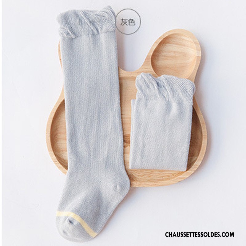 Chaussettes Longues Fille Bébé Long Stock Enfant Homme Dentelle L'automne Gris