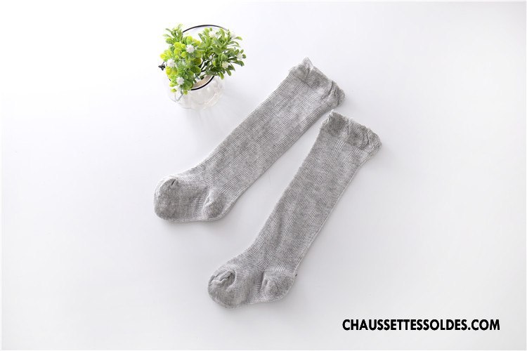 Chaussettes Longues Fille Bébé Long Stock Gros Respirant 100% Coton Engrener Bleu Clair