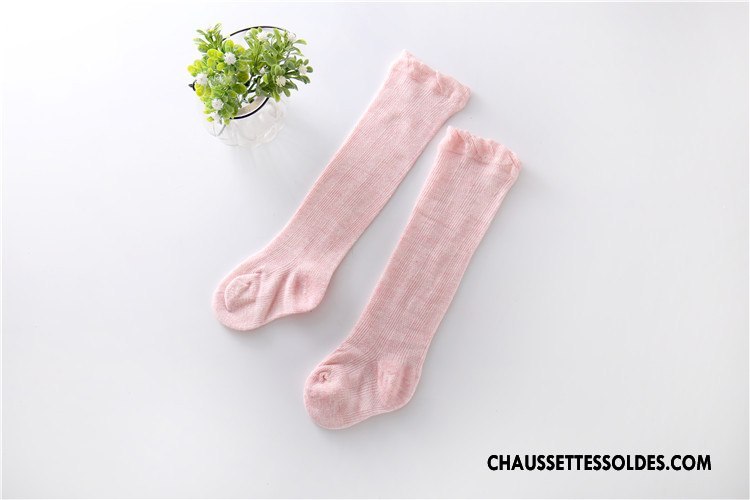 Chaussettes Longues Fille Bébé Long Stock Gros Respirant 100% Coton Engrener Bleu Clair