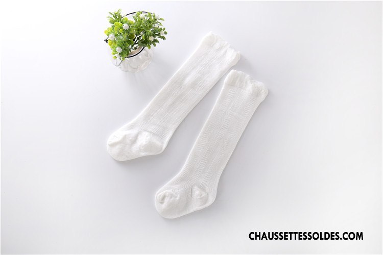 Chaussettes Longues Fille Bébé Long Stock Gros Respirant 100% Coton Engrener Bleu Clair
