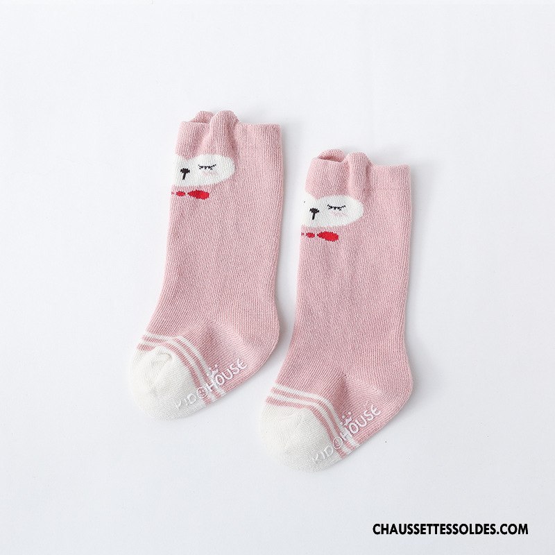 Chaussettes Longues Fille Bébé Printemps Dimensionnel Antidérapant Enfant Long Stock Jaune