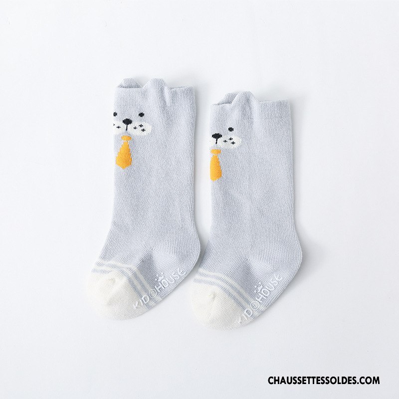 Chaussettes Longues Fille Bébé Printemps Dimensionnel Antidérapant Enfant Long Stock Jaune