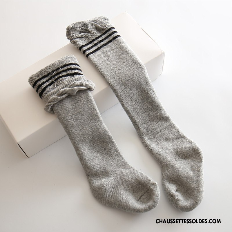 Chaussettes Longues Fille Bébé Renforcé Enfant Long Stock L'automne Hiver Bordeaux