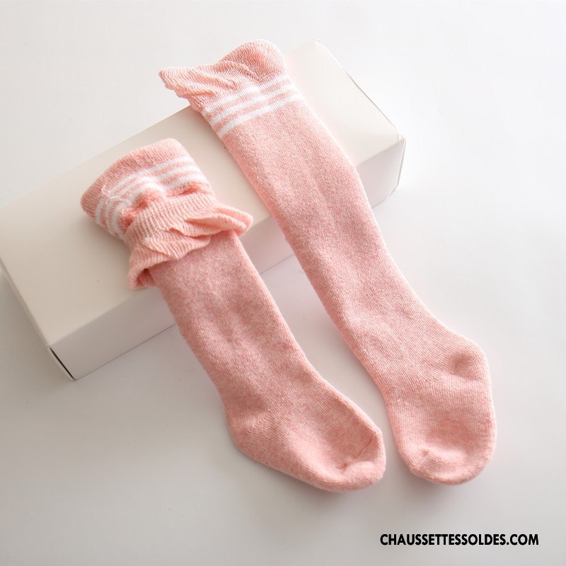 Chaussettes Longues Fille Bébé Renforcé Enfant Long Stock L'automne Hiver Bordeaux