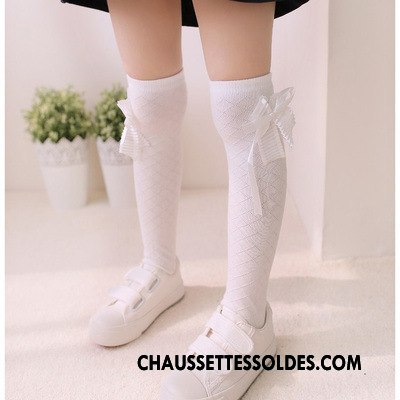 Chaussettes Longues Fille Casual Printemps Milieu Grille Matelassé Papillon Gris