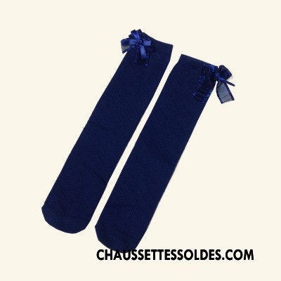 Chaussettes Longues Fille Casual Printemps Milieu Grille Matelassé Papillon Gris