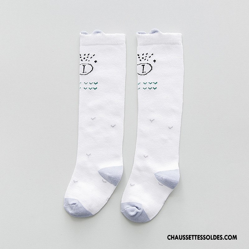 Chaussettes Longues Fille Charmant Bébé Animal Dessin Animé Enfant 100% Coton Blanc