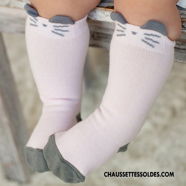 Chaussettes Longues Fille Charmant Bébé Milieu Dimensionnel Long Stock Enfant Gris