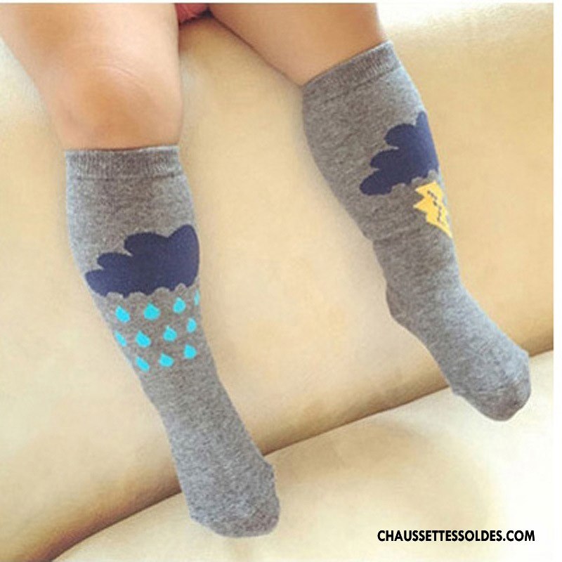 Chaussettes Longues Fille Charmant Bébé Milieu Dimensionnel Long Stock Enfant Gris