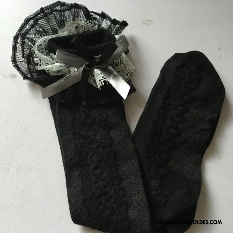 Chaussettes Longues Fille Chaussettes En Coton 100% Coton Enfant Femme Dentelle Or