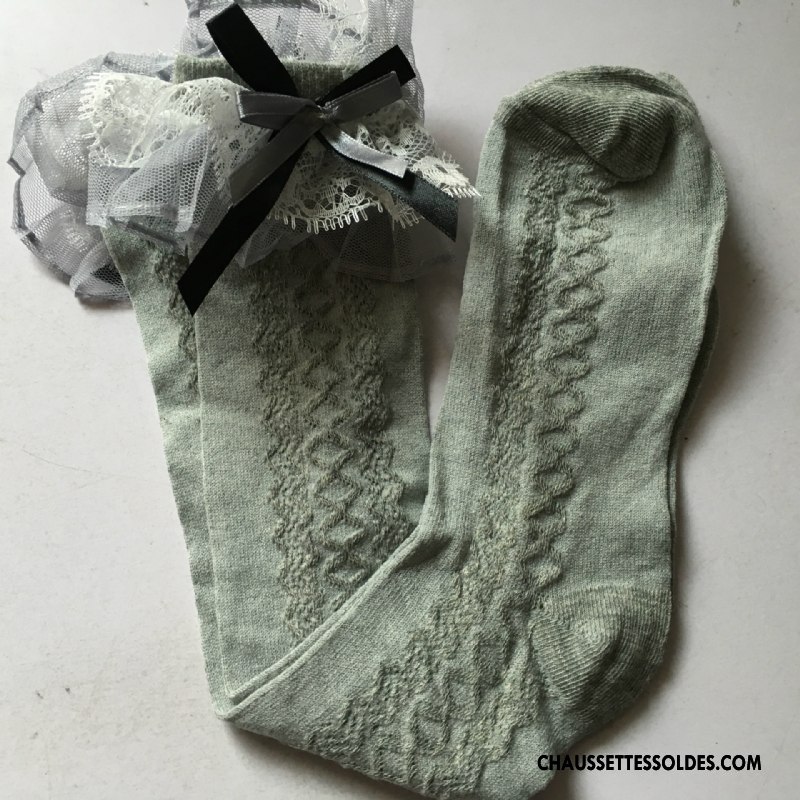 Chaussettes Longues Fille Chaussettes En Coton 100% Coton Enfant Femme Dentelle Or