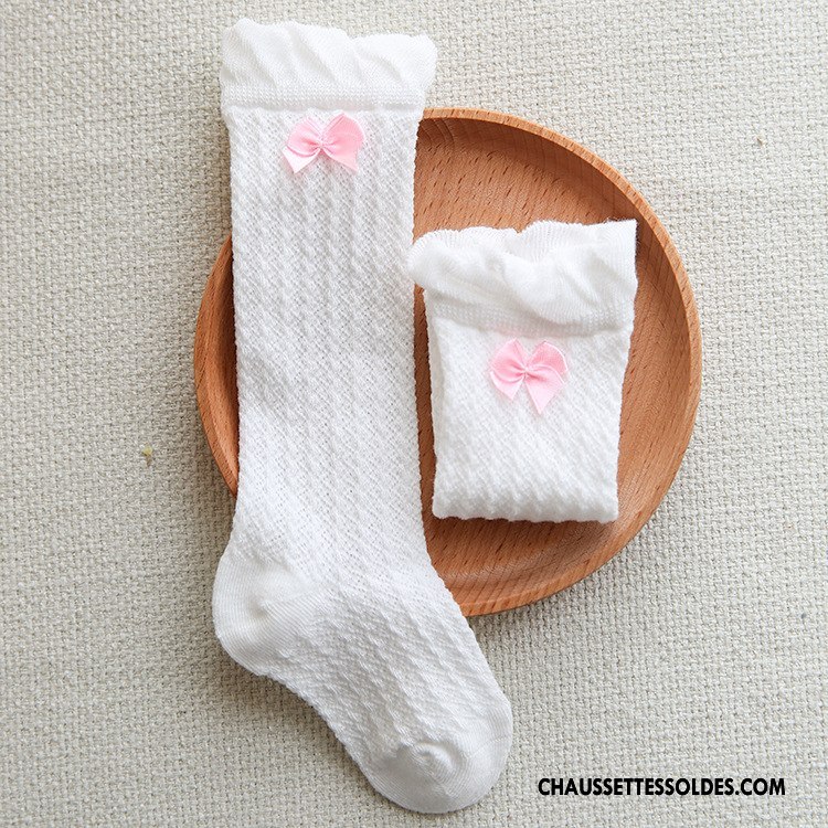 Chaussettes Longues Fille Chaussettes En Coton Enfant Milieu Papillon Creux Guipure Engrener Jaune