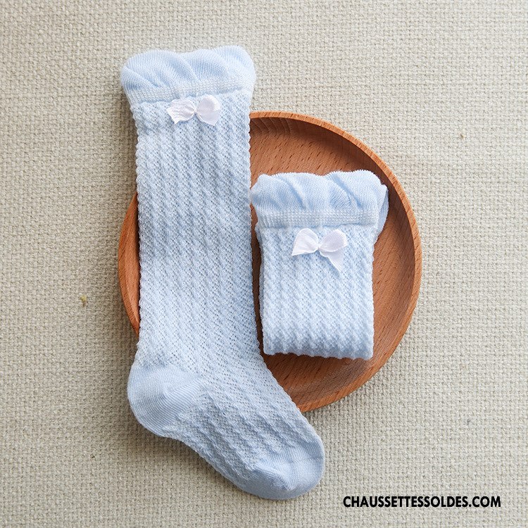 Chaussettes Longues Fille Chaussettes En Coton Enfant Milieu Papillon Creux Guipure Engrener Jaune