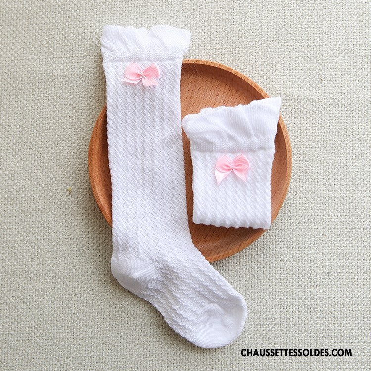 Chaussettes Longues Fille Chaussettes En Coton Enfant Milieu Papillon Creux Guipure Engrener Jaune