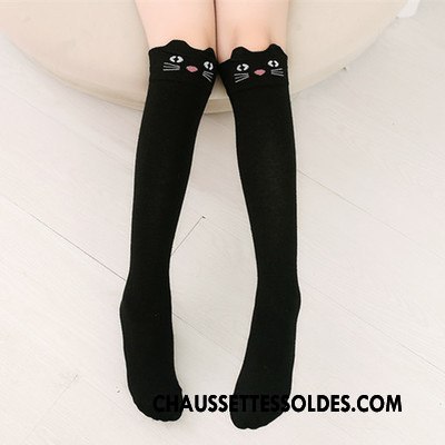 Chaussettes Longues Fille Chaussettes En Coton Femme Enfant Élève Printemps L'automne Rouge