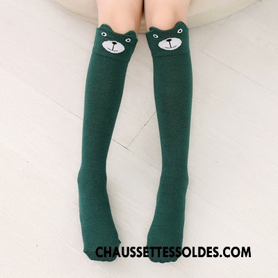 Chaussettes Longues Fille Chaussettes En Coton Femme Enfant Élève Printemps L'automne Rouge