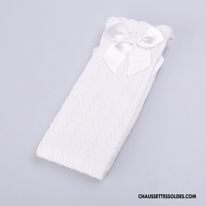 Chaussettes Longues Fille Dentelle Matelassé Bouche Libre Fleurs Papillon Enfant Violet