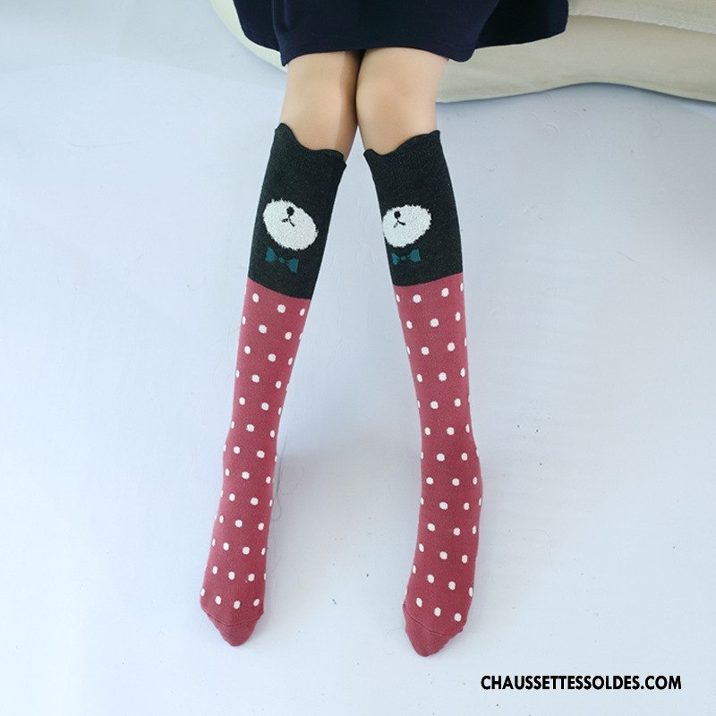 Chaussettes Longues Fille Dessin Animé Long Stock Bébé L'automne Dimensionnel Milieu Gris