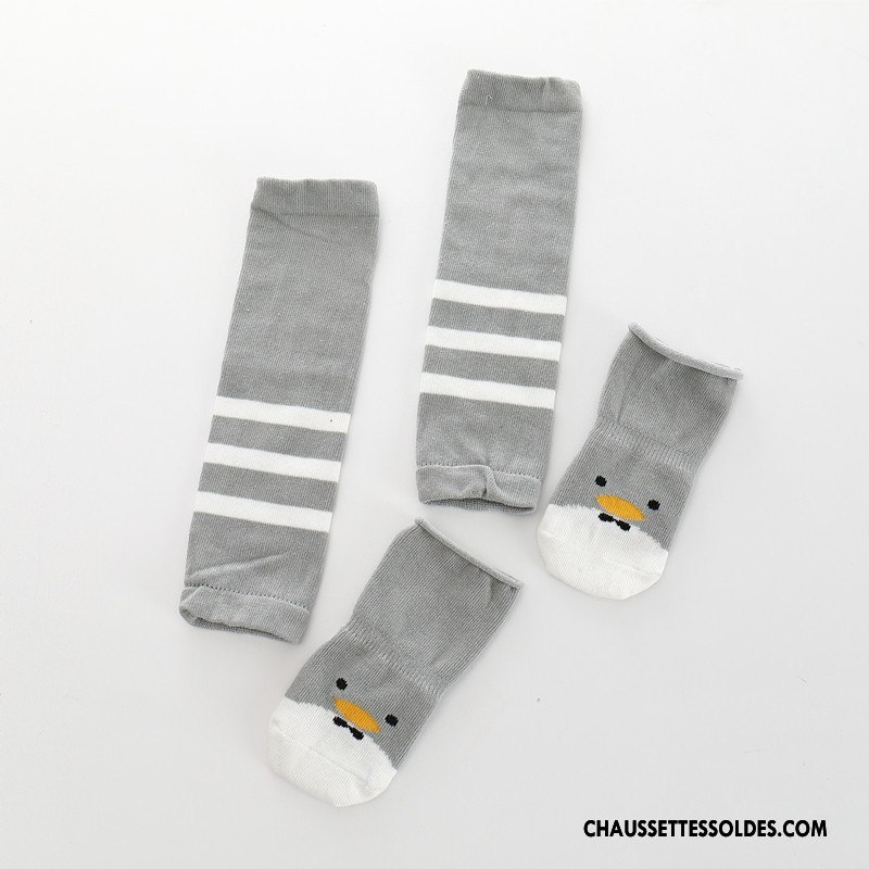 Chaussettes Longues Fille Dessin Animé Printemps Charmant Ensemble Bébé 100% Coton Marron