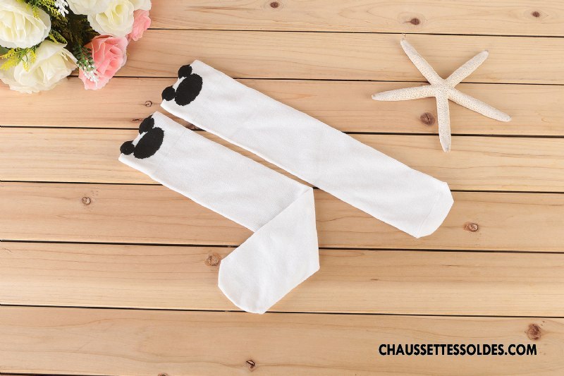 Chaussettes Longues Fille Dimensionnel Chaussettes En Coton Enfant Printemps Long Stock Milieu Noir
