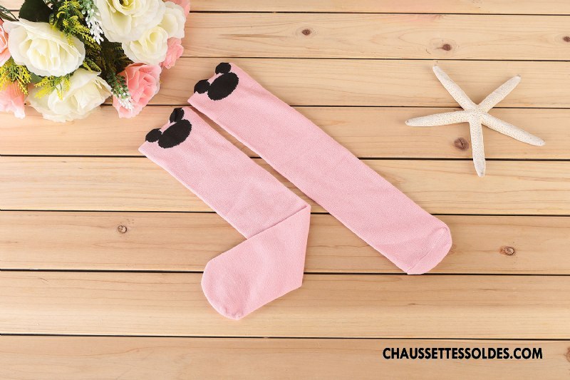 Chaussettes Longues Fille Dimensionnel Chaussettes En Coton Enfant Printemps Long Stock Milieu Noir