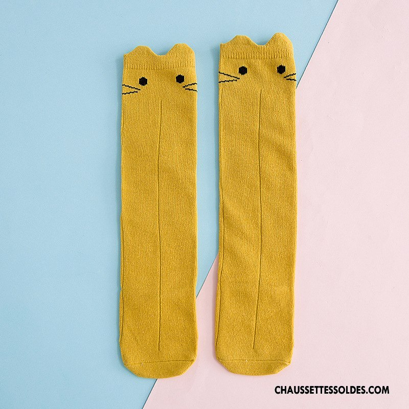 Chaussettes Longues Fille Enfant 100% Coton Hiver L'automne Lapin Dimensionnel Blanc