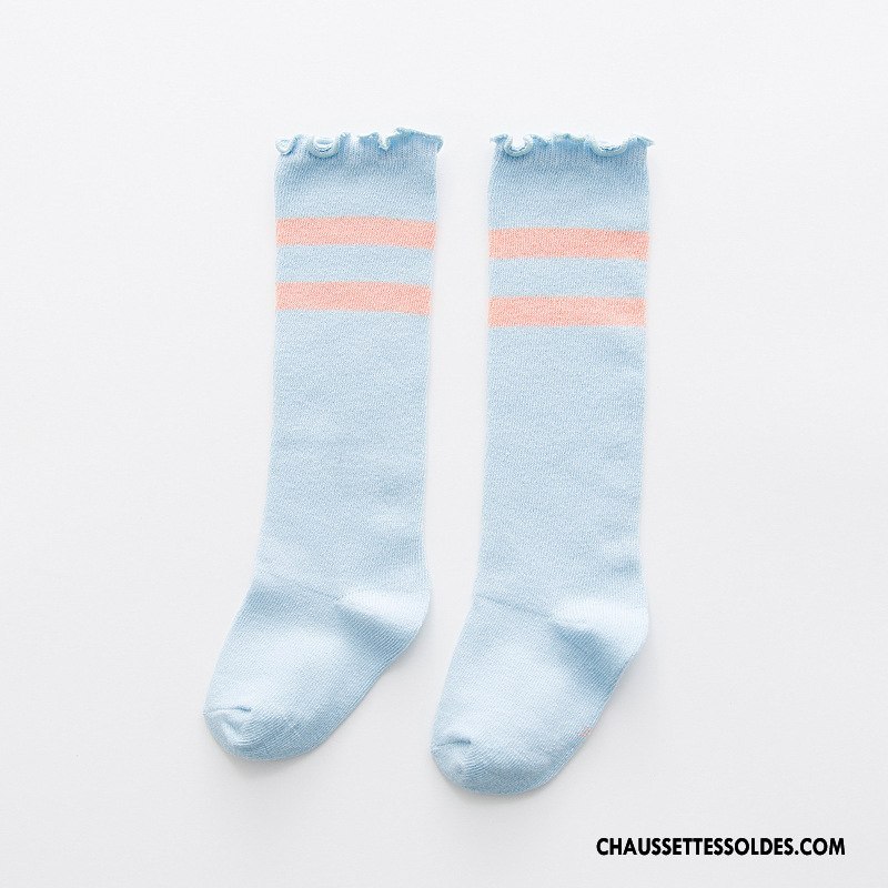 Chaussettes Longues Fille Enfant Bébé 100% Coton Milieu Bois Bleu