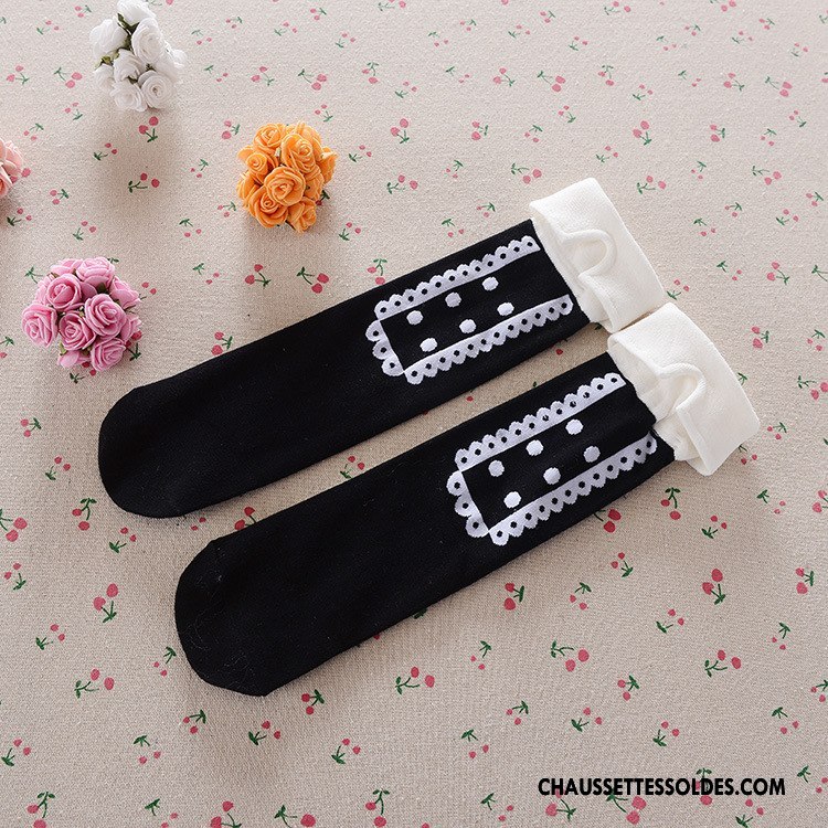 Chaussettes Longues Fille Enfant Bébé Genouillère 100% Coton Milieu Haute Blanc