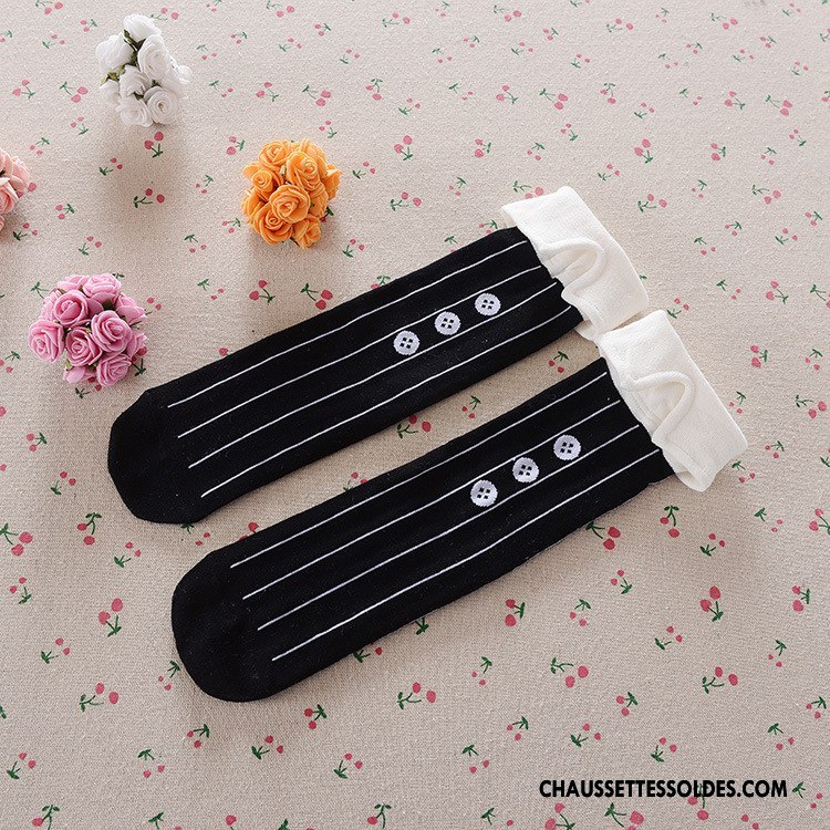 Chaussettes Longues Fille Enfant Bébé Genouillère 100% Coton Milieu Haute Blanc
